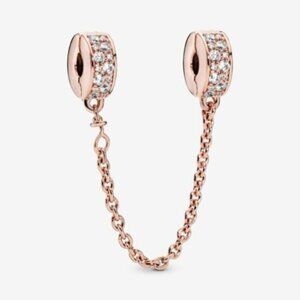 Pandora Clear Pav Safety Chain Clip Charm